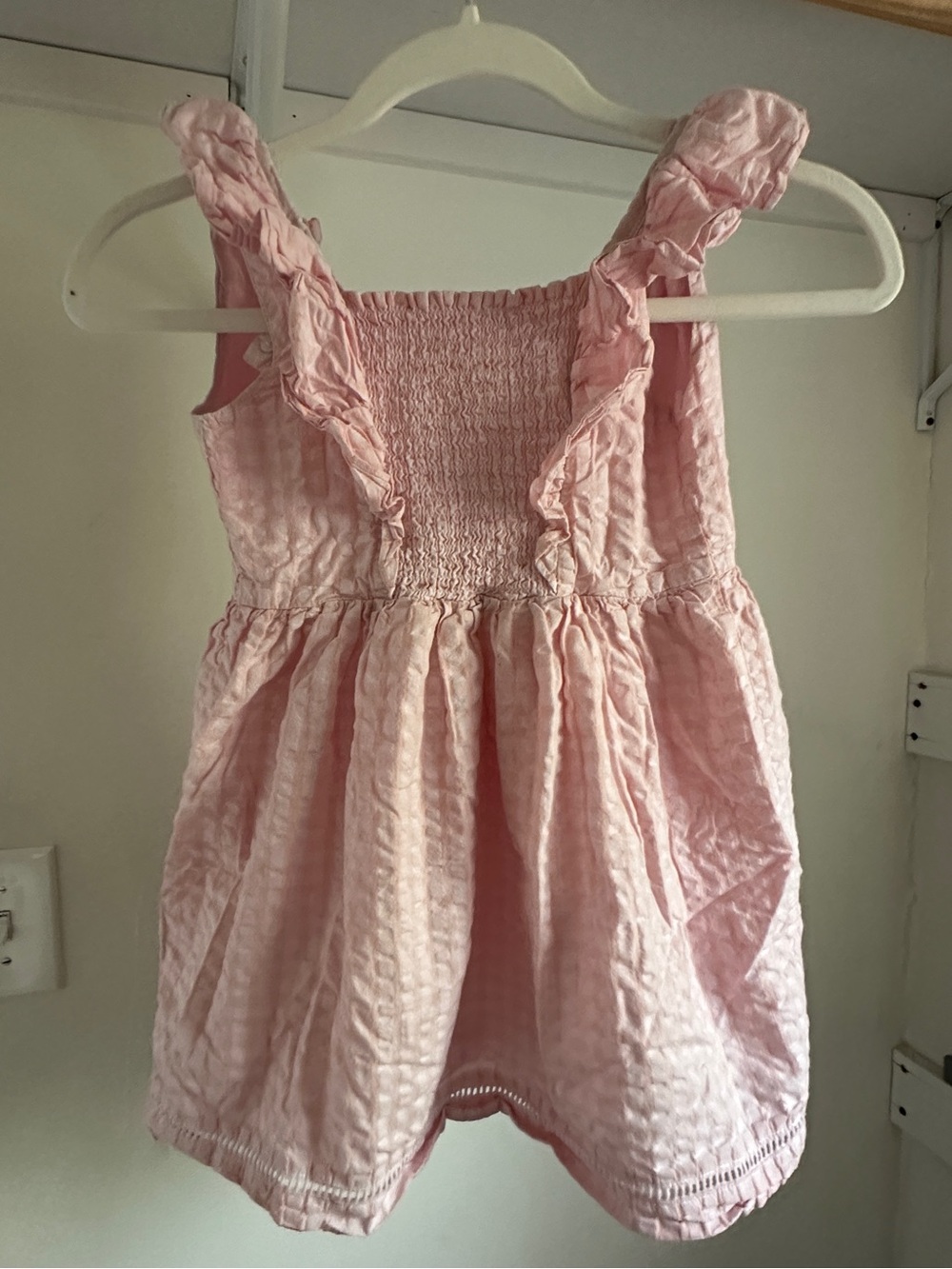 Janie and Jack Pink Cotton Smocked Dress - Girls 6